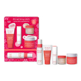 Peach & Lily Glass Skin Luminous Kit opened box highlighting premium skincare for radiant hydration.