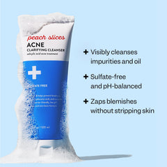 Peach Slices Cleanser Pump application demonstrates easy daily cleansing