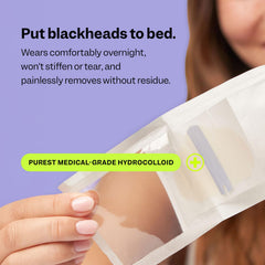 Peach Slices patch being applied before sleep supports gentle, non irritating care.
