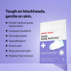 Peach Slices nose patch on nose demonstrates precise patch placement for oil absorption.