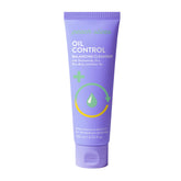 Peach Slices Oil Control Balancing Cleanser bottle pour demonstrates simple daily cleansing for shine management