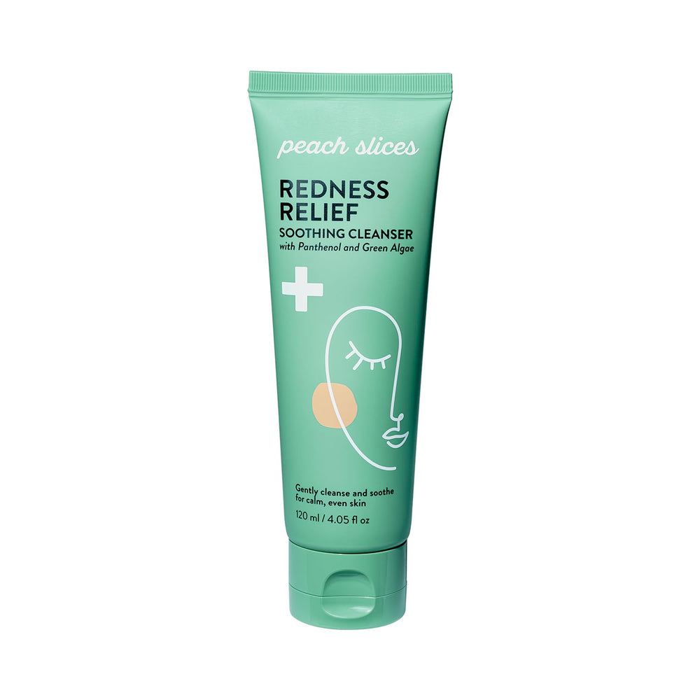 Peach Slices redness-relief cleanser bottle promotes gentle cleansing for irritated skin