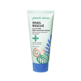 Peach Slices Snail Rescue cream bottle close-up showing hydrating formula for daily use