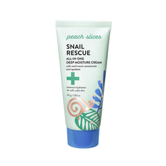 Peach Slices Snail Rescue cream bottle close-up showing hydrating formula for daily use
