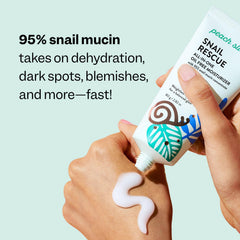 Peach Slices Snail Rescue Oil features 95% snail mucin for rapid hydration.