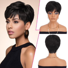 PEACOCO Pixie Cut Wig front view shows natural movement and everyday styling potential.
