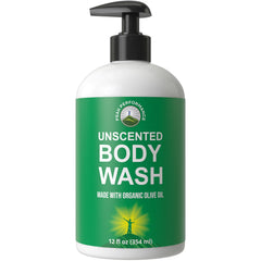 Peak Performance Ultra Pure Unscented Body Wash bottle highlighting fragrance-free formula for sensitive skin.