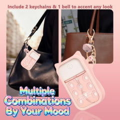 PeaKalo Touchland cat case with colorful keychain adds style and quick access
