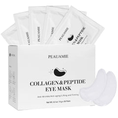 PEAUAMIE Under Eye Patches close-up shows collagen for smoother skin.