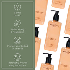 Pecksniff's bottle label detail, signaling premium design and quality.