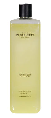 Pecksniff's Grapefruit & Citron Shower Gel bottle front highlighting premium cleansing