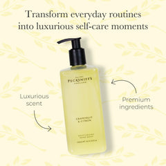 Pecksniff's Grapefruit & Citron label highlights premium design and fragrance.