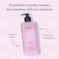 Pecksniff's Rose & Peony Hand Wash pump demonstrates easy dispensing with a rich lather.