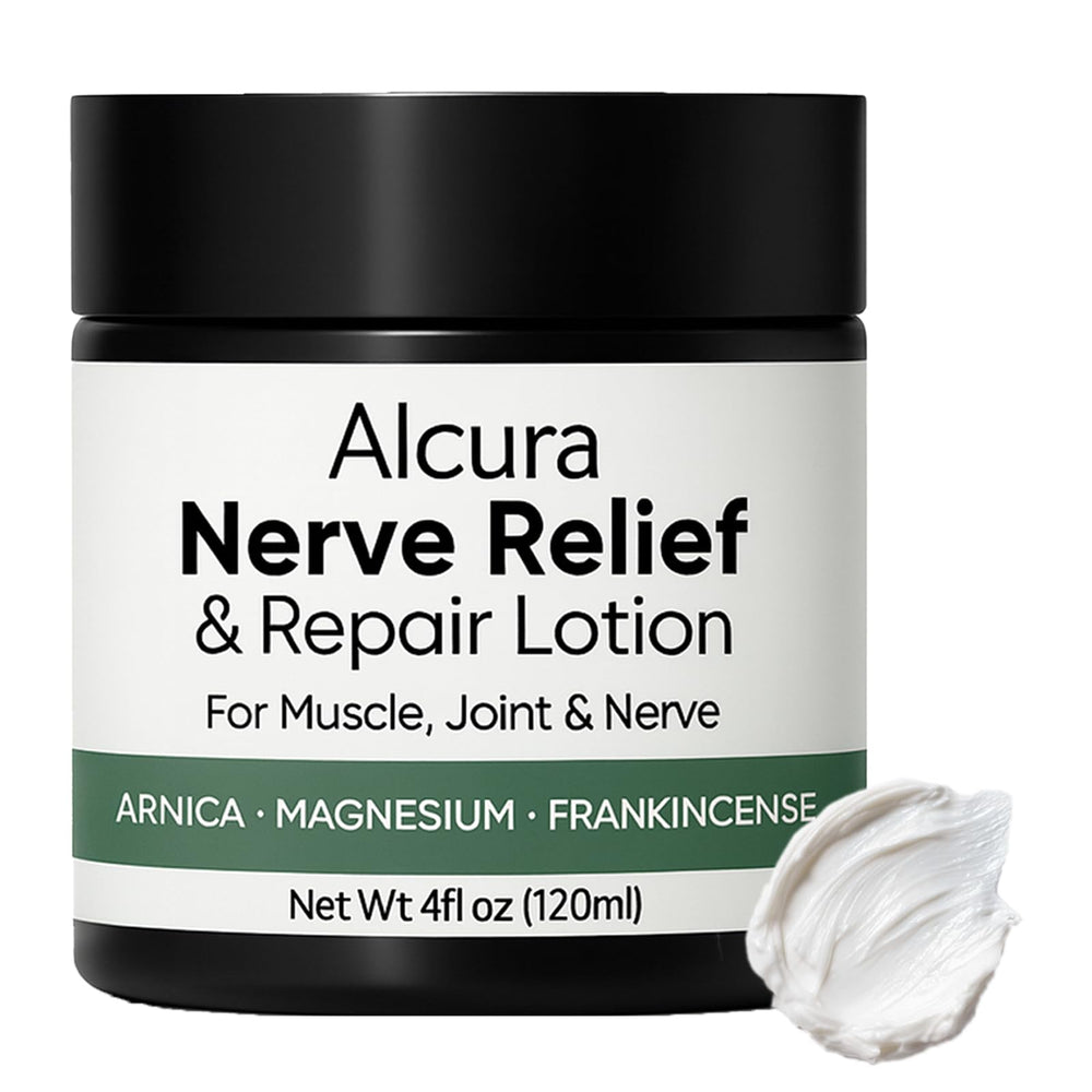 Peehss Alcura Nerve Cream bottle close-up, fast absorbing daily use.