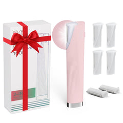 PELCAS dermaplaning tool with LED light for precise peach fuzz removal