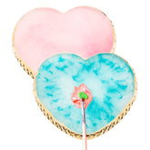 Pengxiaomei resin nail palette pink heart design with smooth color blending surface.