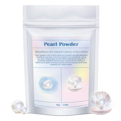 Peralpow pearl powder bottle promotes radiant, even-toned skin in a skincare routine.