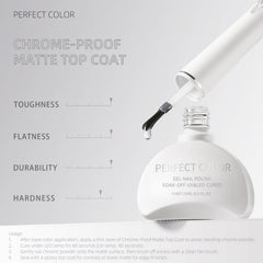 Chrome powder being applied on nails to create metallic effect on a matte surface with Perfect Color