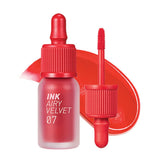 Peripera Ink Airy Velvet Lip Tint 007 Heart Grapefruit—precise application for a smooth, lightweight color.