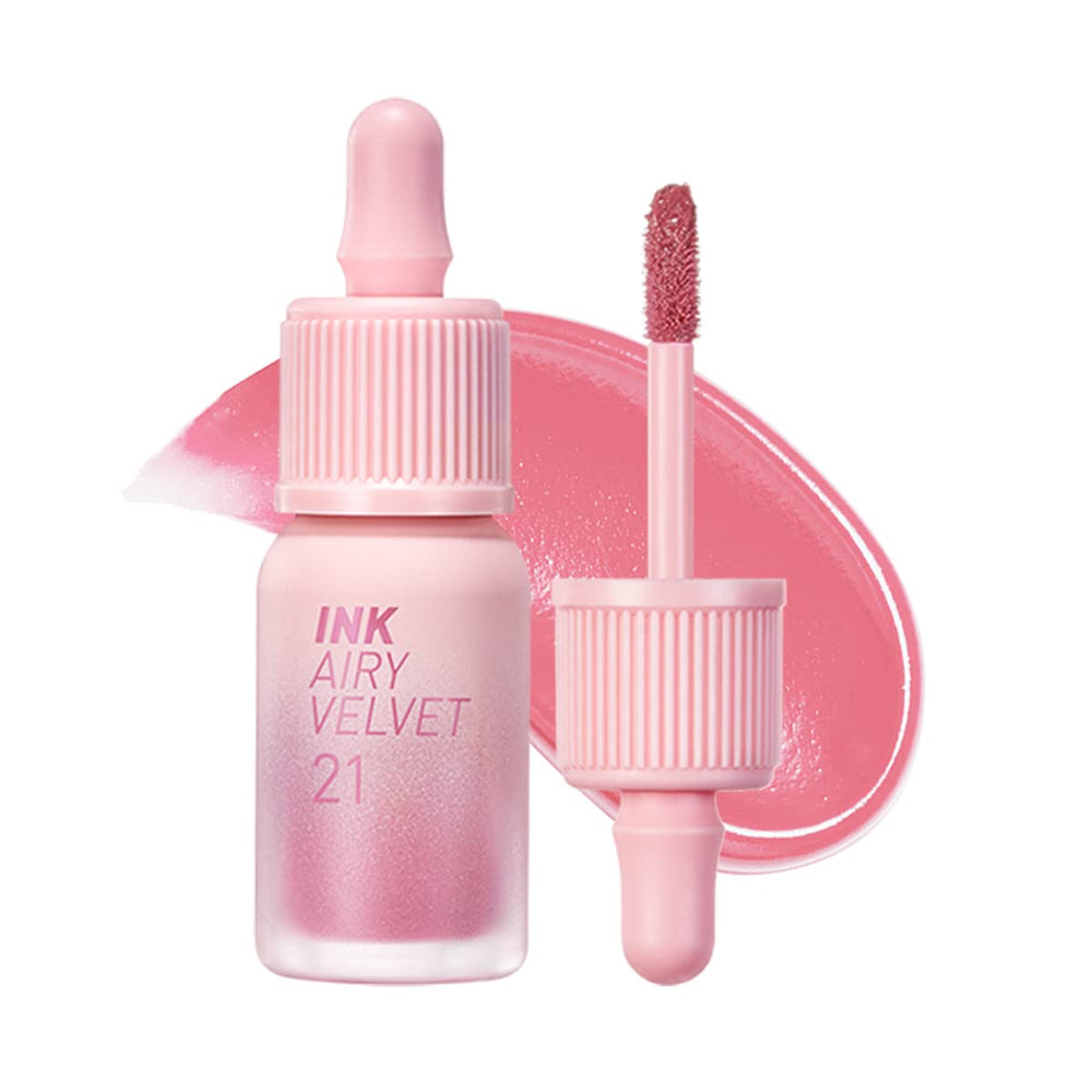 Peripera Ink Airy Velvet Lip Tint bottle close-up highlighting moisturizing formula.