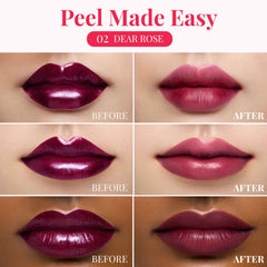 Peripera Ink Peel Off Lip Stain application on lips showing smooth color