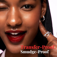 Long-wear, transfer-proof lip tint keeps color through the day.
