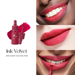 Peripera Ink the Velvet Lip Tint longwear color with minimal transfer.
