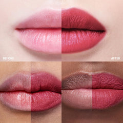 Cushioned doe-foot applicator delivering longwear stain on lips