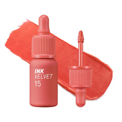 Peripera Ink the Velvet Lip Tint soft velvet finish for all-day color.