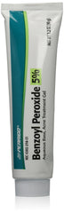 Perrigo benzoyl peroxide 5 percent 90 g tube label showing active ingredient and usage