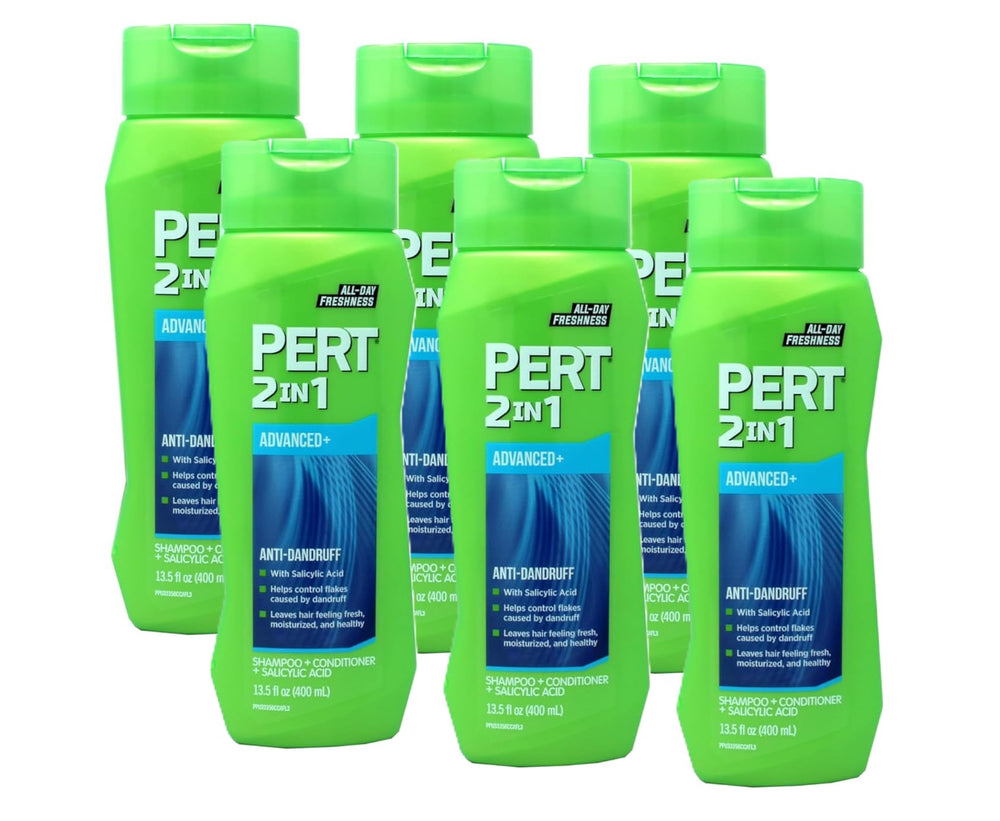 Pert 2-in-1 shampoo and conditioner bottle for daily cleansing and scalp care.