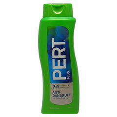Pert Plus 2-in-1 bottle showcases dandruff control for a cleaner scalp.