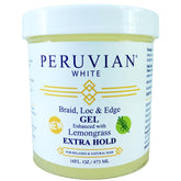 Peruvian White Braid Gel bottle with Apple Cider Vinegar for strong hold and frizz control