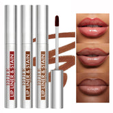 Petansy Peel Off Lip Stain Set with three colors for versatile looks.