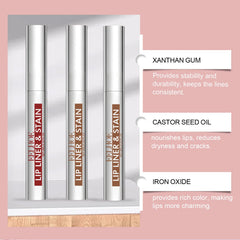 Petansy removable lip liner palette with swatches for quick color pairing.