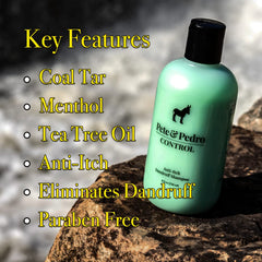 Pete & Pedro Control bottle highlights tea tree oil for cleansing and freshness