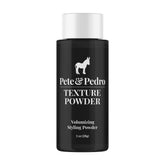 Pete & Pedro Texture Powder packaging shows sleek bottle for lightweight volume