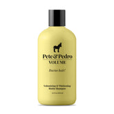 Pete & Pedro Volume Shampoo bottle front, signaling weightless volume for fuller hair