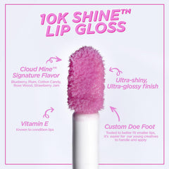 Petite 'N Pretty Snow Getter gloss All That Glitters golden shimmer swatch.