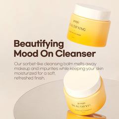 Petitfee Beautifying Mood On Cleanser sorbet texture, melts to oil on contact.