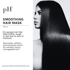 pH PURE HAIR anti-frizz mask on towel-dried hair for smoother ends.