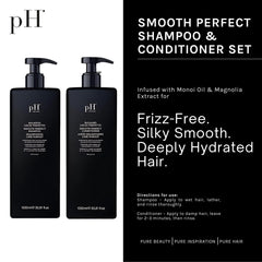pH PURE HAIR Smooth Perfect Conditioner tube front highlighting detangling and hydration benefits.