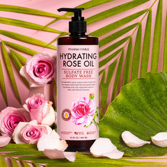 PHARM TO TABLE Hydrating Rose Oil Body Wash gardenia aroma elevates shower experience.