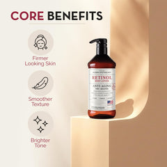 Rosen Apothecary retinol lotion with argan oil nourishes skin.