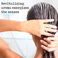 PHARM TO TABLE Tea Tree Conditioner brush scene emphasizes detangling for easy styling.