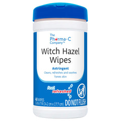 Pharma-C Witch Hazel Wipes remove oil and makeup gently.