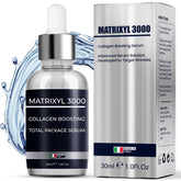 Pharmlitalia Matrixyl 3000 serum bottle showing anti-wrinkle benefits.