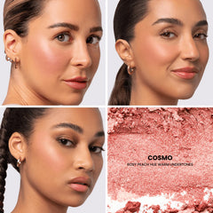 Phase Zero Cosmo soft pink blend on cheeks for everyday brightness.