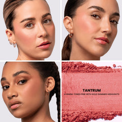 Phase Zero Tantrum blush swirls on skin for seamless blend.