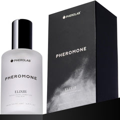 PHEROLAB Elixir bottle closeup highlights premium packaging and magnetic scent potential.